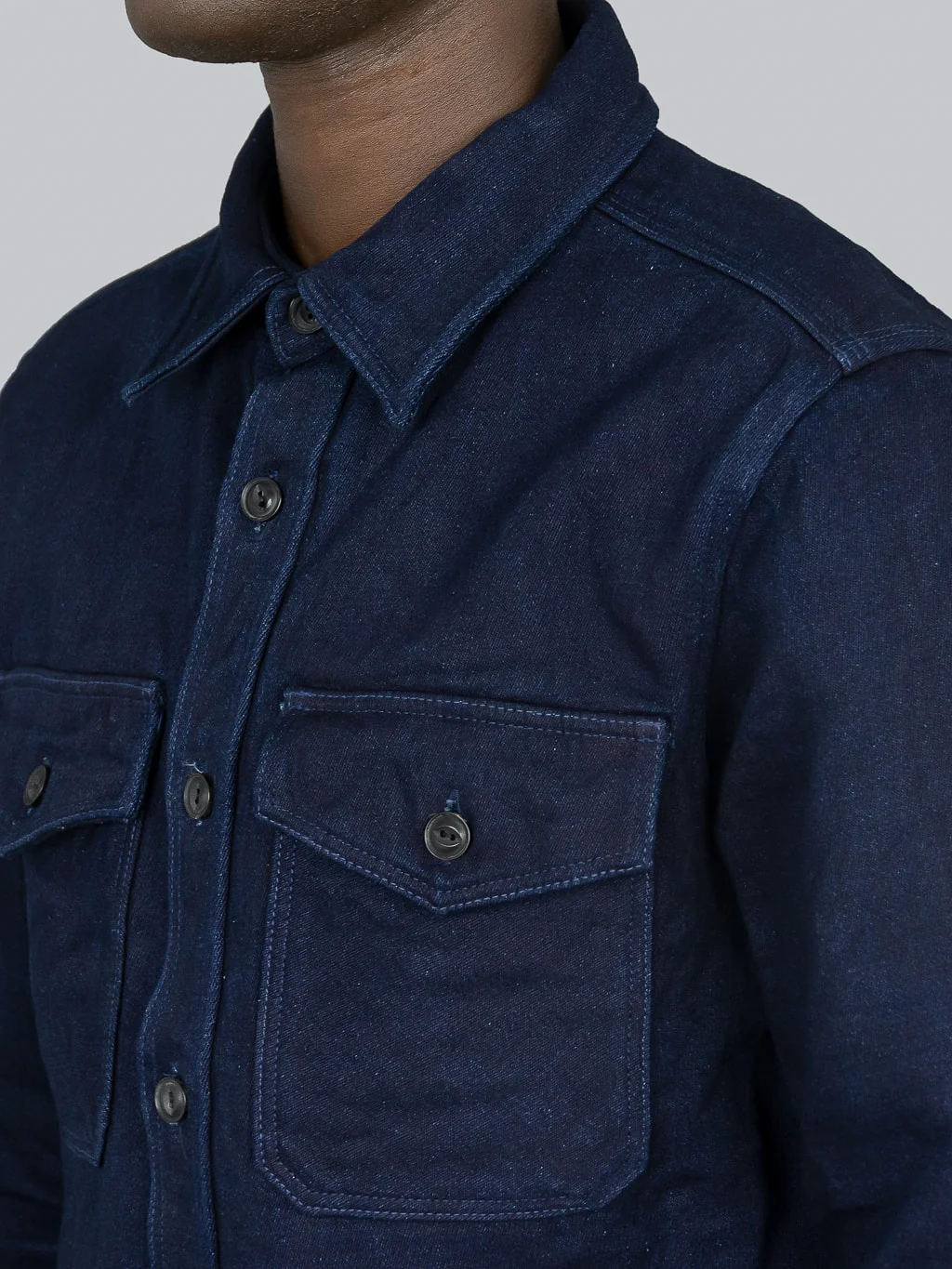 UES Indigo Extra Heavy Indigo Tricotine Shirt - Image 5