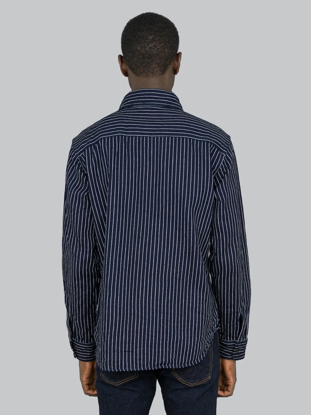 UES Indigo Stripe Heavy Flannel Shirt - Image 4