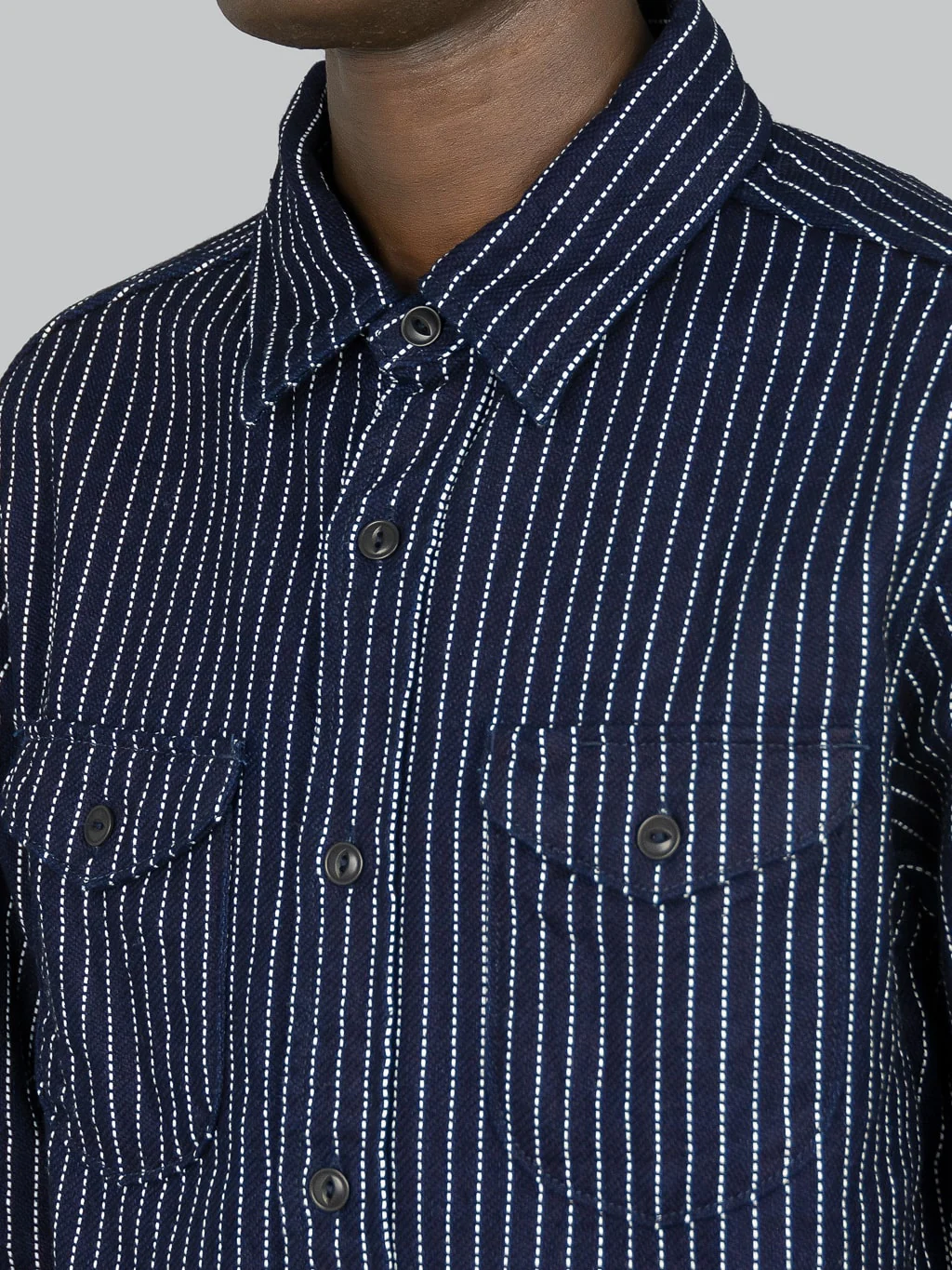 UES Indigo Stripe Heavy Flannel Shirt - Image 5