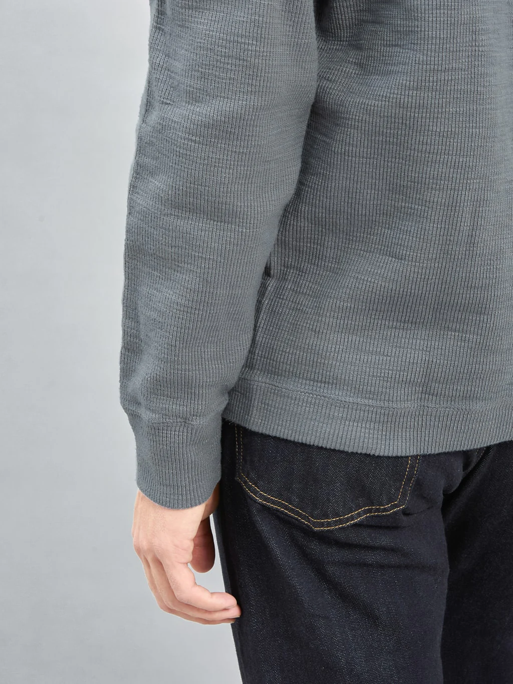 UES Single Rib Cardigan Grey - Image 6