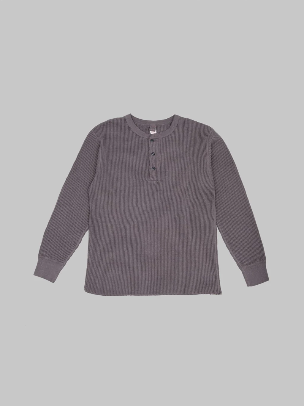 UES Thermal Big Waffle Henley T-Shirt Purple Navy
