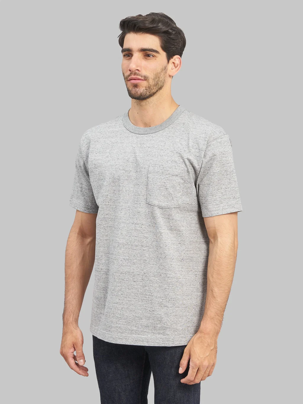 Whitesville Heavyweight Pocket T-Shirt Heather Grey - Image 3