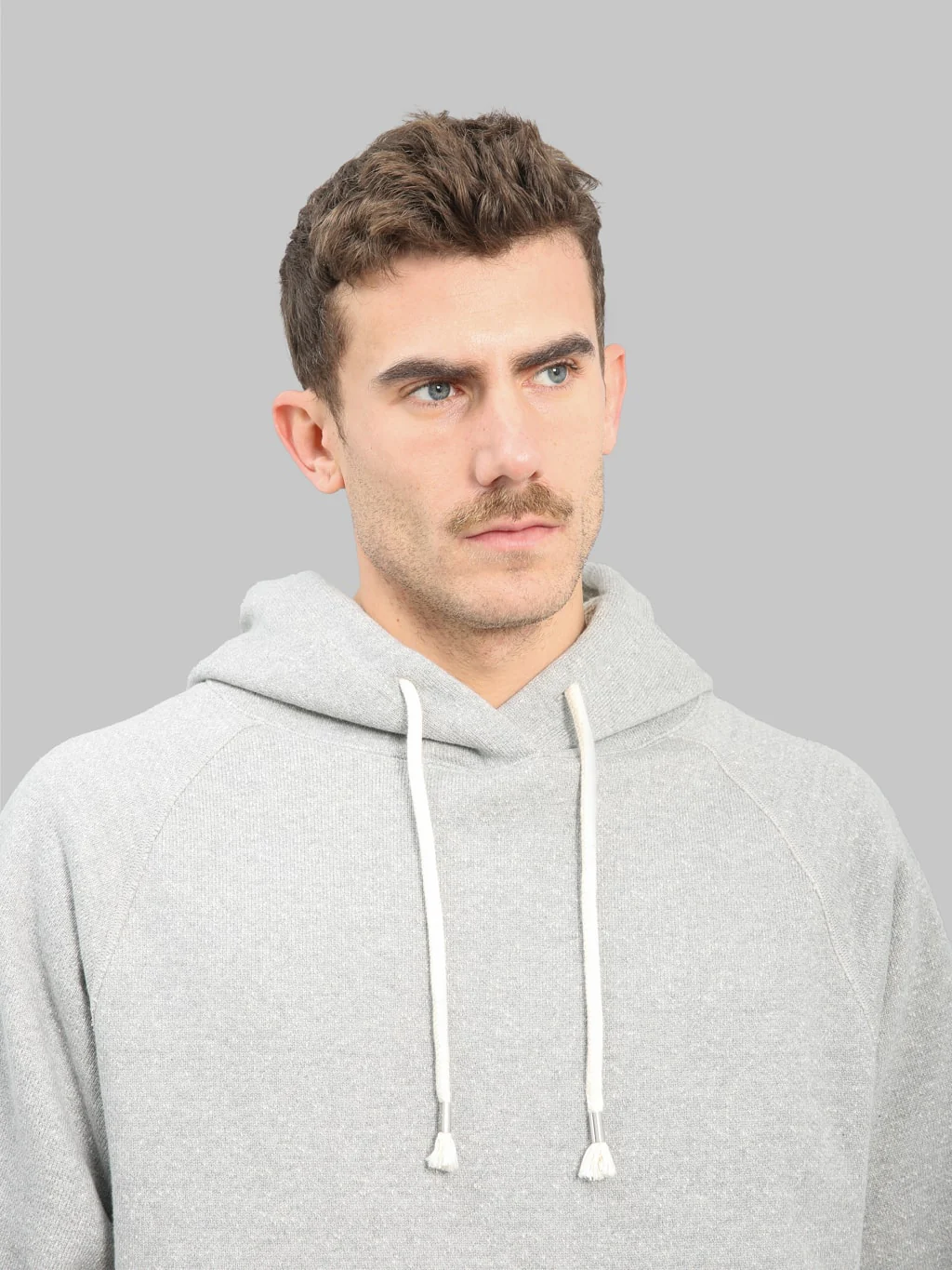 Wonder Looper Pullover Hoodie 876gsm Double Heavyweight French Terry Heather Grey - Image 4