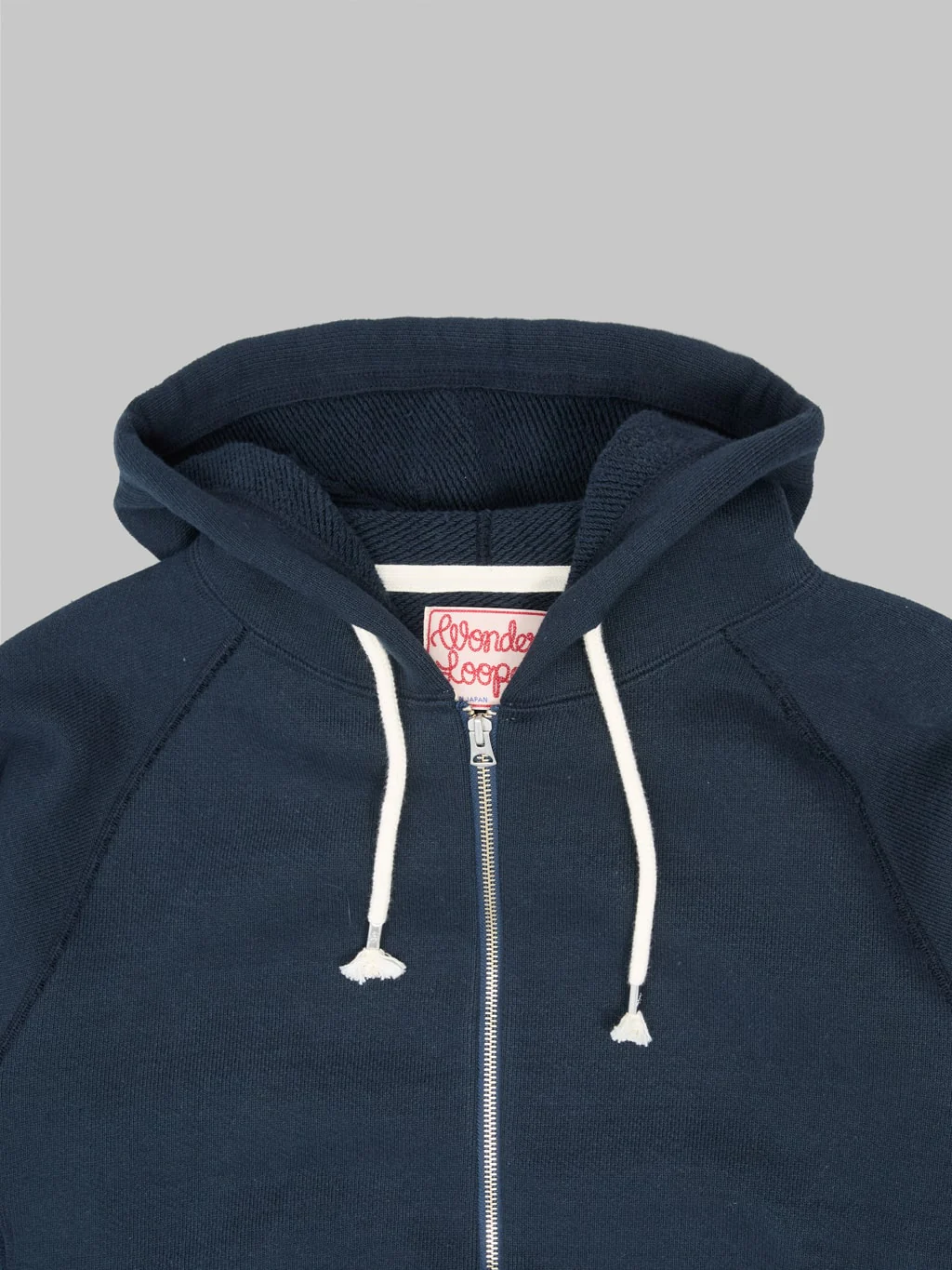 Wonder Looper Zip Hoodie 876gsm Double Heavyweight French Terry Navy - Image 7