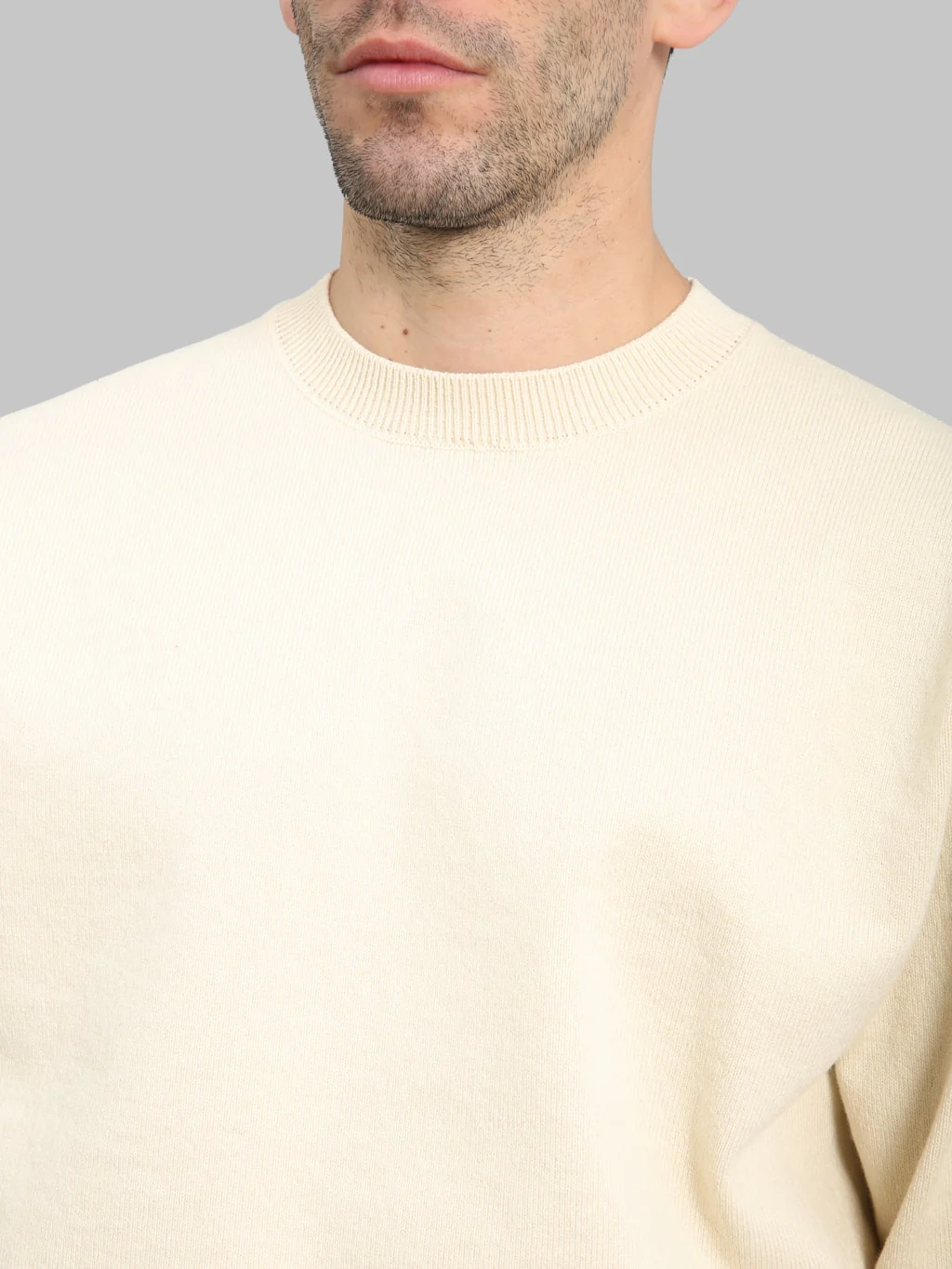 Yonetomi Rigid Cashmere Crew Neck Pullover Raw - Image 4