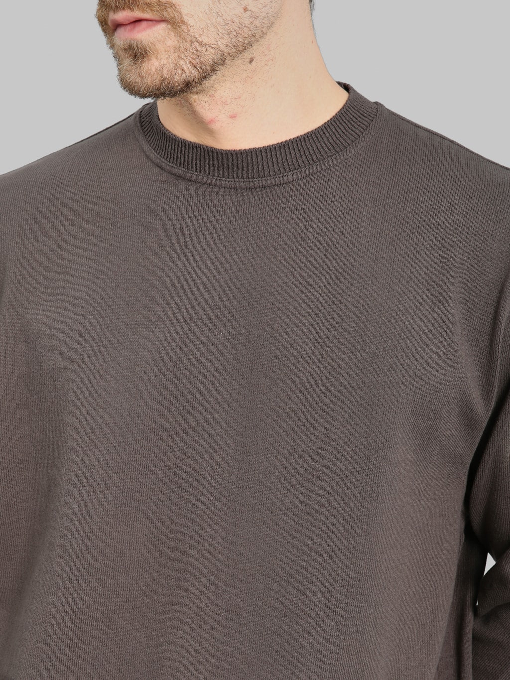 Yonetomi Wave Cotton Knit Pullover Grey - Image 5